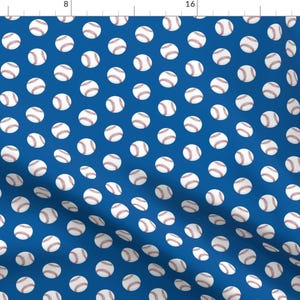 Baseball Fabric - Baseballs - Blue By Littlearrowdesign - Baseball Blue Sports Boy Nursery Cotton Fabric By The Yard With Spoonflower