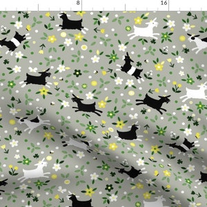 Goat Fabric - Frolic By Lellobird - Goat Farm Yellow Green Gray Country Chic Animal Nursery Cotton Fabric By The Yard With Spoonflower