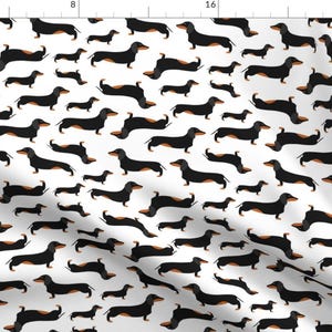 Brown and Black Weiner Dog Fabric - Dachshund By Dariara - Pet Dog Dachshunds Cotton Fabric By The Yard With Spoonflower