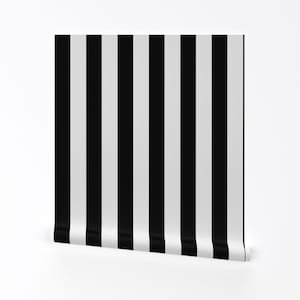 Carta da parati rimovibile adesiva a strisce nere - Strisce verticali in bianco e nero - Decorazione murale - Strisce da 2,5 pollici di trizzuto