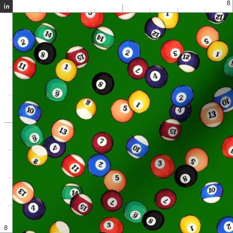 Billiards Fabric Billiards Balls on Felt // Small by Etsy