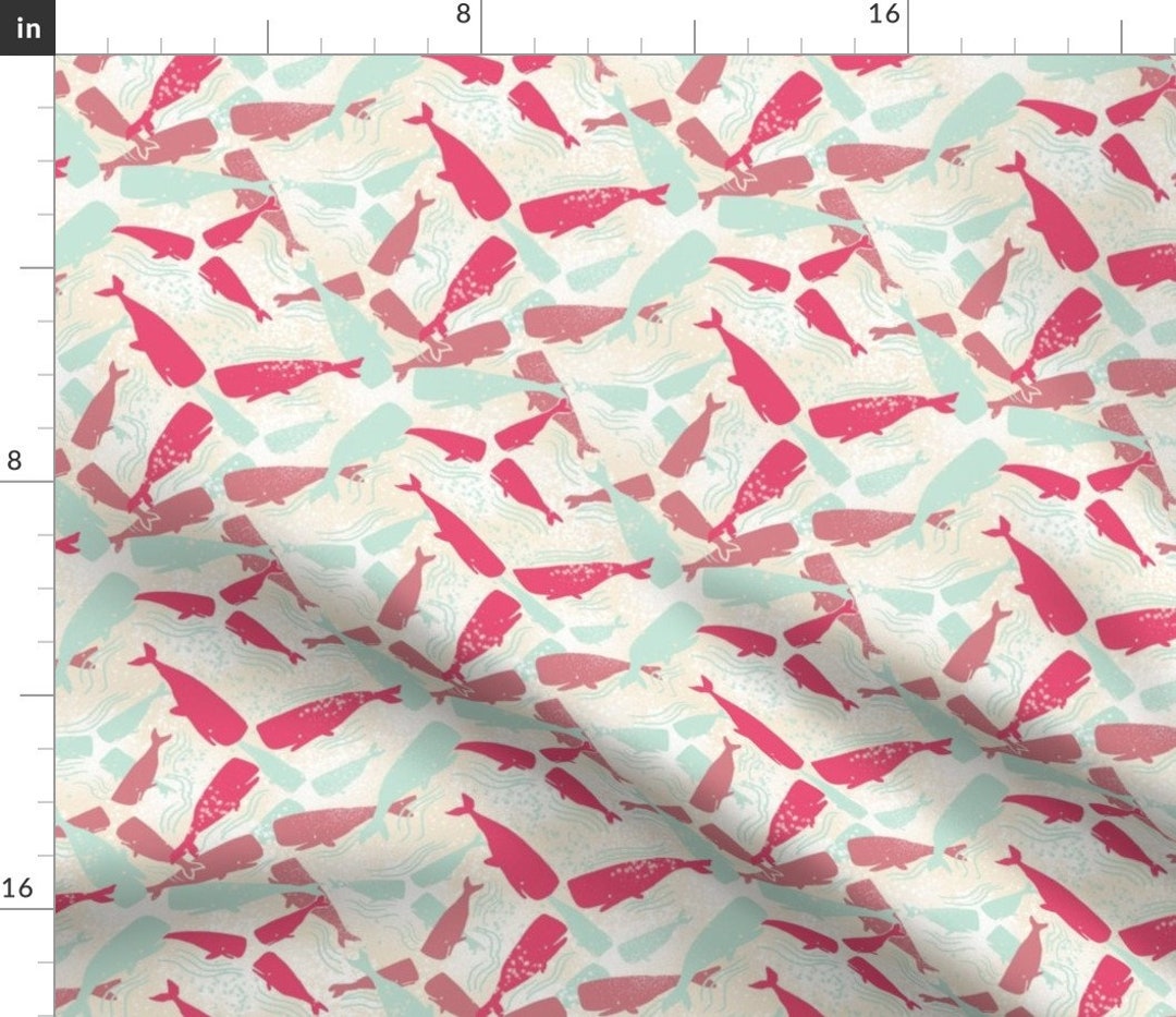 Pink Whales Fabric Pinwheel Whales By Vinpauld Pink Summer Etsy.de