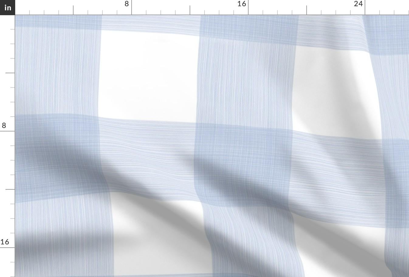 Plaid Fabric - 6" Buffalo Plaid  by danika_herrick - Light Blue Gingham Check Buffalo Check Graphic Lines Fabric by the Yard by Spoonflower