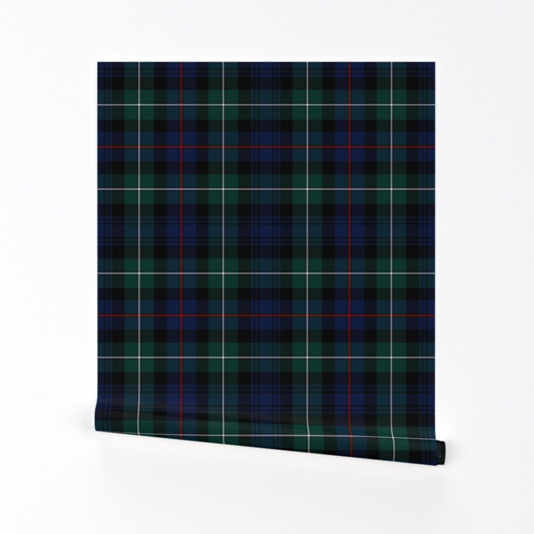 Blue Tartan Plaid Wallpaper Mackenzie Tartan by Weavingmajor Green Plaid Red Tartan Removable