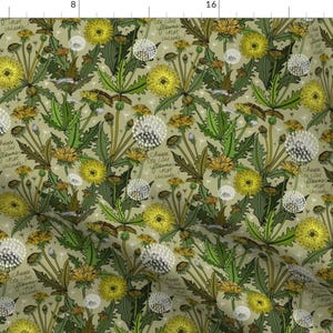 Dandelions Floral Fabric - Choose To See Flowers, Not Weeds! By Irishvikingdesigns - Dandelions Cotton Fabric By The Yard With Spoonflower
