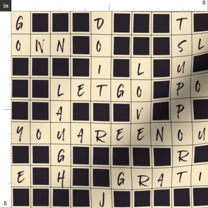 Affirmation Crossword Puzzle Fabric Crosswords Affirmations Etsy