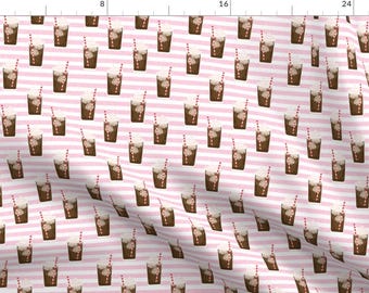 Frozen Treat Fabric - Root Beer Float - Cute Ice Cream Soda, Pop, Root Beer Drinks, Classic - Cotton Fabric By The Yard With Spoonflower