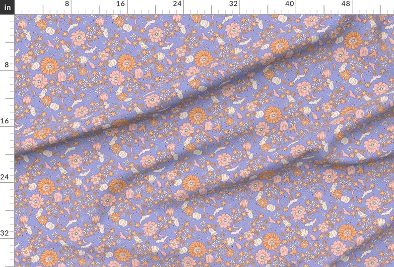 Whimsical Halloween Apparel Fabric - Halloween Magic by jac_slade - Fun Cute Happy Cheerful Bright Pastel Clothing Fabric by Spoonflower Bild 2