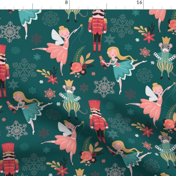 Nutcracker Characters Fabric - Nutcracker Ballet Larger Scale By Michaelzindell - Nutcracker Cotton Fabric By The Yard With Spoonflower