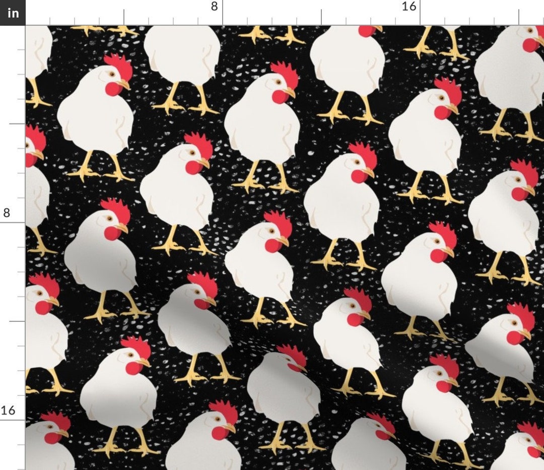 Rooster Fabric Chicken Scratch by Mariafaithgarcia Rooster Etsy