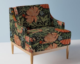 Maximalist Floral Upholstery Fabric- Le Jardin Art Nouveau by hnldesigns - Art Nouveau Flower Garden  Fabric By The Yard With Spoonflower