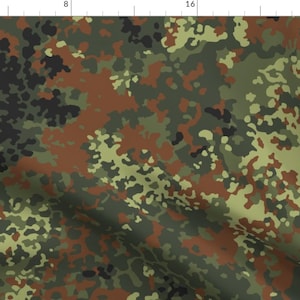 German Camo Fabric - Camo By Ricraynor - German Camouflage Cotton Fabric By The Yard With Spoonflower