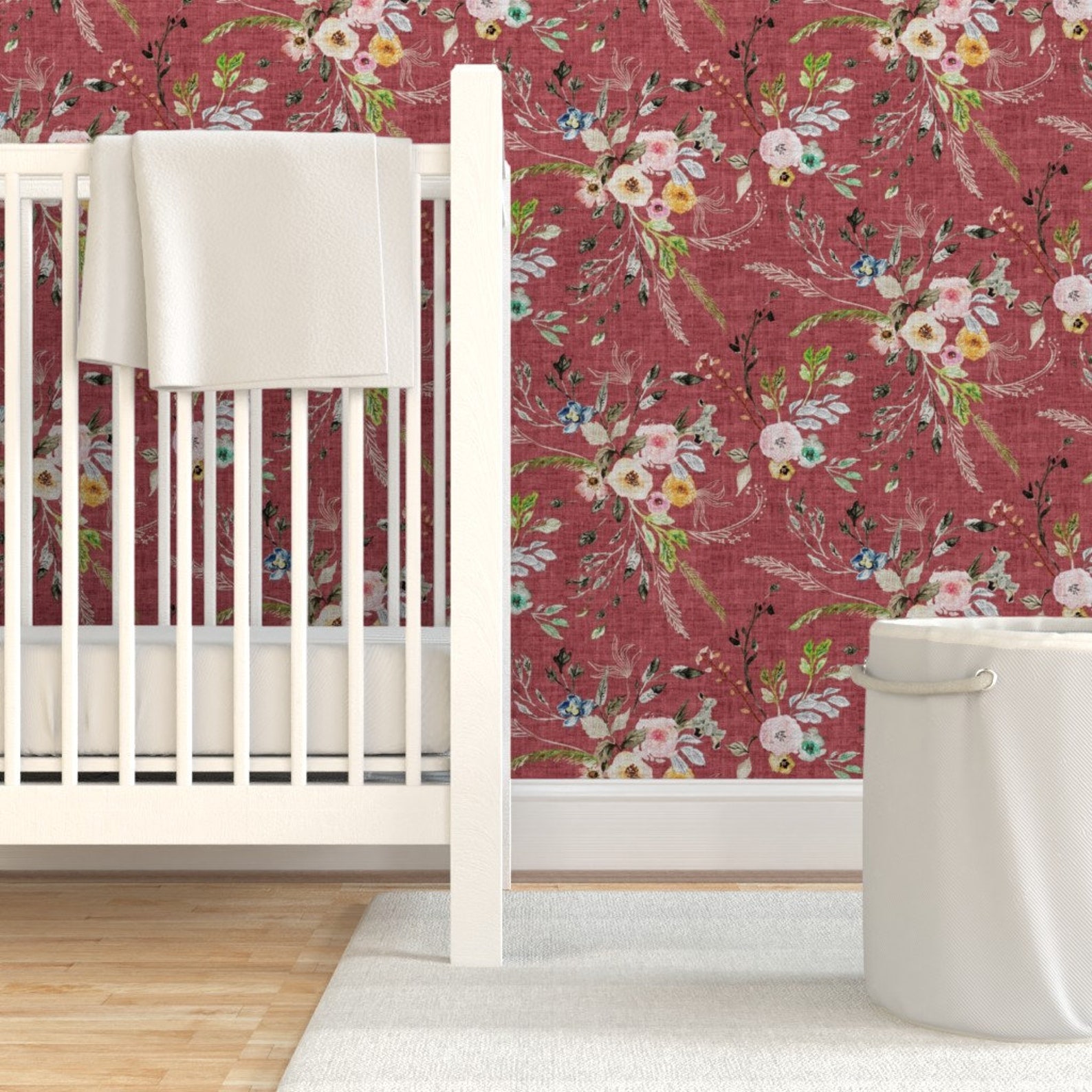 Floral Wallpaper La Boheme Floral by Nouveau Bohemian - Etsy