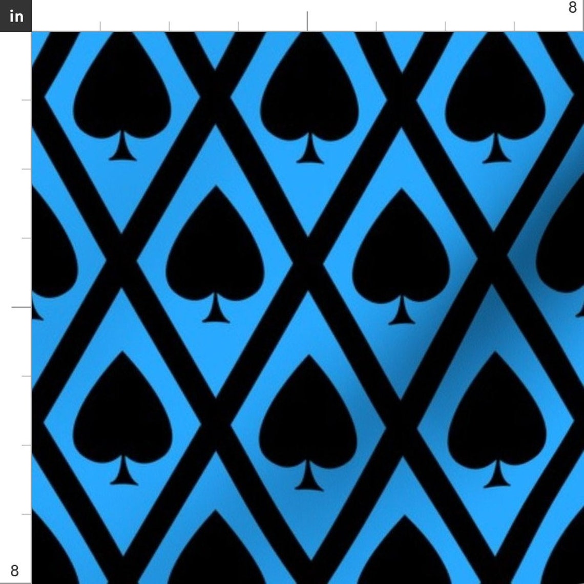 Spades Fabric Umbria's Spades in Black and Blue by Siya Etsy