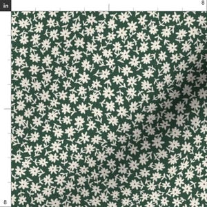 Cottagecore Fabric - Ditsy Floral Green by erin__kendal - Small Flowers Garden Farmhouse Rustic Prairie Fabric by the Yard by Spoonflower image 3