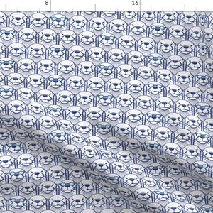 Otters Fabric - Swimming Otters In Blue By Littlearrowdesign - Otters Nautical Animals Blue Sea Cotton Fabric By The Yard With Spoonflower