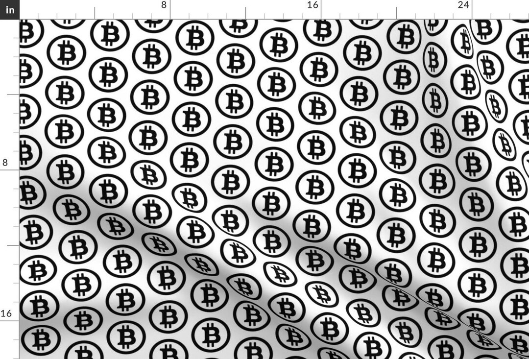Bitcoin Fabric - Bitcoin Symbol // Large by Thinlinetextiles - Bitcoin ...