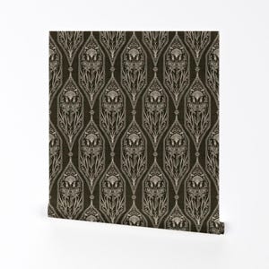 Carta da parati rimovibile damascata botanica - Dettagli sui toni della terra - Decorazione murale - Mantra floreale boho di smokeinthewoods