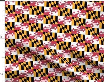 Maryland Fabric - Small - Maryland Flags - True Color By Elramsay - Maryland State Flag Cotton Fabric By The Yard With Spoonflower