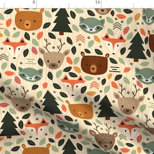 Woodland Animal Fabric - Woodland Creatures By Megdig Design - Animals By Land Baby Nursery Decor Cotton Fabric By The Yard With Spoonflower