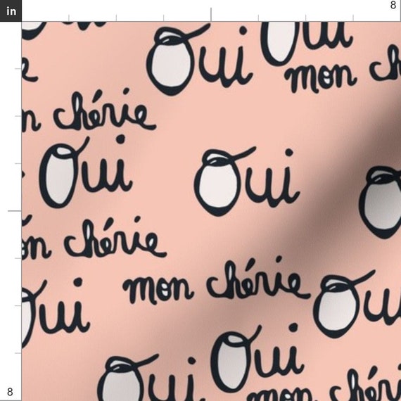 Oui Oui Fabric Bebe Oui Pink By Holli Zollinger Oui Mon Etsy