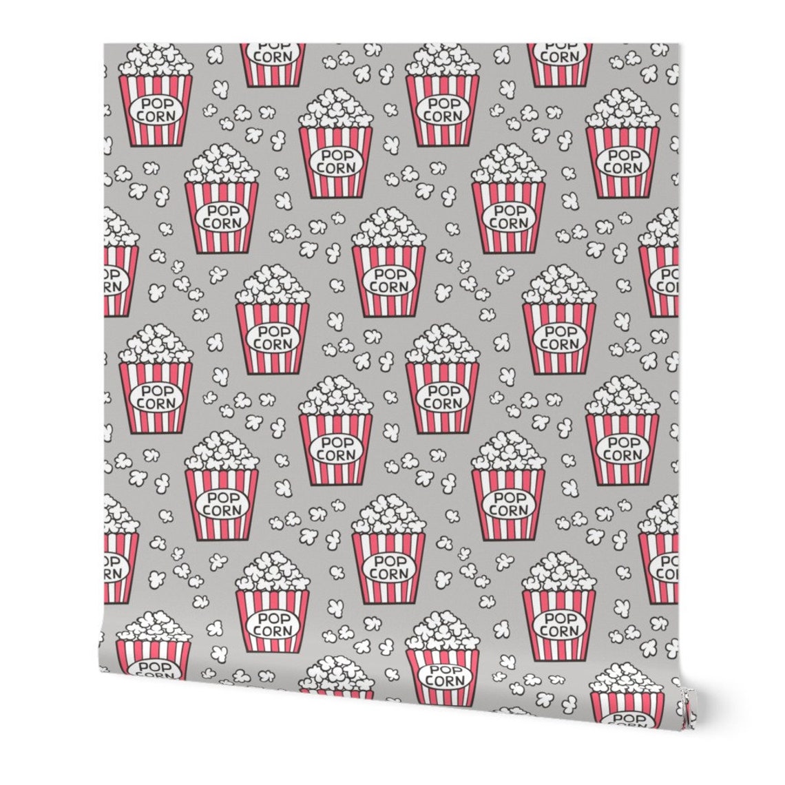 Popcorn Wallpaper Popcorn on Light Grey by Caja Design - Etsy