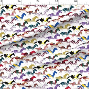 Equestrian Apparel Fabric - Off To The Horse Races Jockey by wickedrefined - Horses Abstract Plaid Clothing Fabric by Spoonflower image 2
