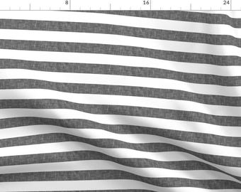 Gray and White Stripe Fabric - Grey Stripe 1" || The Lumberjack Collection By Littlearrowdesign - Cotton Fabric By The Yard With Spoonflower