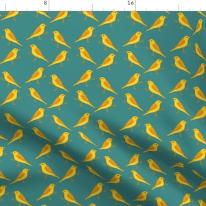 Yellow Canary Bird Fabric - Canaries By Emilyrosethomson - Bird Canary Cotton Fabric By The Yard With Spoonflower