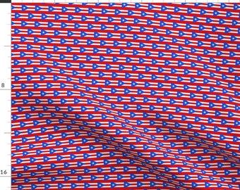 Puerto Rico Fabric - Puerto Rico Flag Small By Flagfabric - Puerto Rico Flag Boricua Cotton Fabric By The Yard With Spoonflower