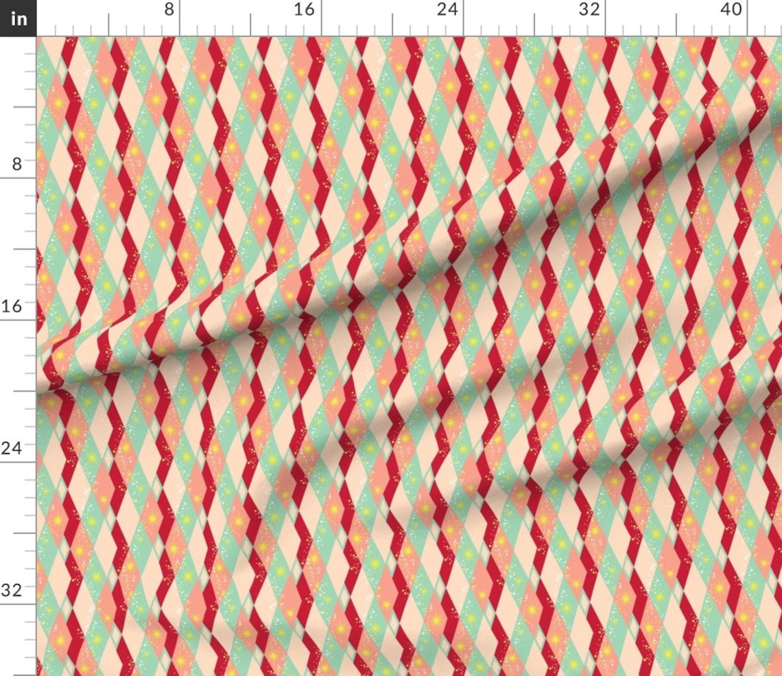 Harlequin Fabric Cocktail Harlequin by Tuppencehapenny Etsy