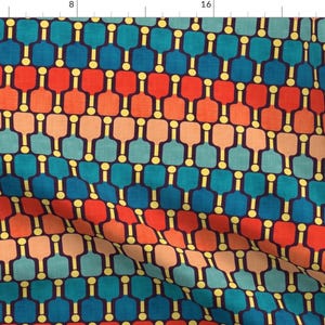 Pickleball Stripe Apparel Fabric - Vintage Pickleball by bobbieval - Retro Stripe Geometric 80s Clothing Fabric by Spoonflower