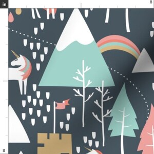 Unicorn Fabric Unicorn Love Large by Papercanoedesign Rainbow Unicorn ...