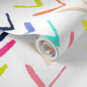 Chevron Wallpaper - Sketchy Arrows Summer Party By Theartwerks - Arrows Custom Printed Removable Self Adhesive Wallpaper Roll by Spoonflower image 3