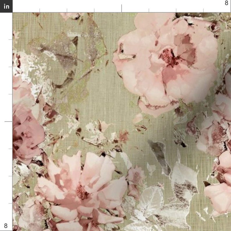 Blush Pink Shabby Floral Fabric - Vintage Shabby Rose by Kristopherk ...
