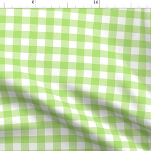 lime green gingham Fabric - Green Gingham Plaid By Thecollectivelux - Easter Spring picnic Check Cotton Fabric By The Yard With Spoonflower