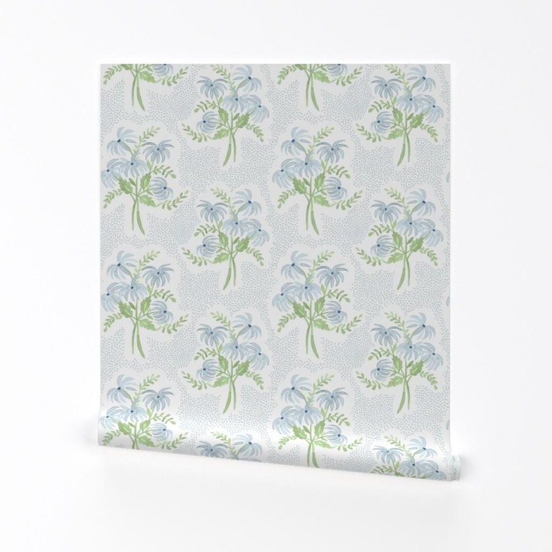 Dainty Floral Peel and Stick Wallpaper - Bouquets Grand Millenial Feminine - Removable Wall Decor Art - Pearl's Bouquet by danika_herrick image 2