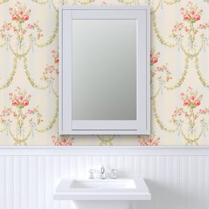Feminine Floral Peel and Stick Wallpaper - Vintage Victorian Rococo - Removable Wall Decor Art - The Elysee by peacoquettedesigns image 8