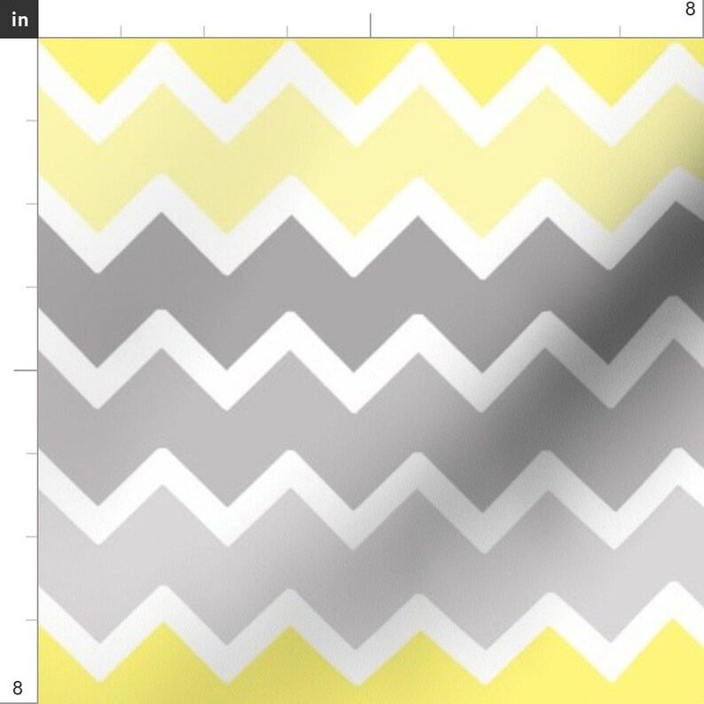 Gray Chevron Fabric Yellow Grey Gray Ombre Chevron Zigzag by Etsy