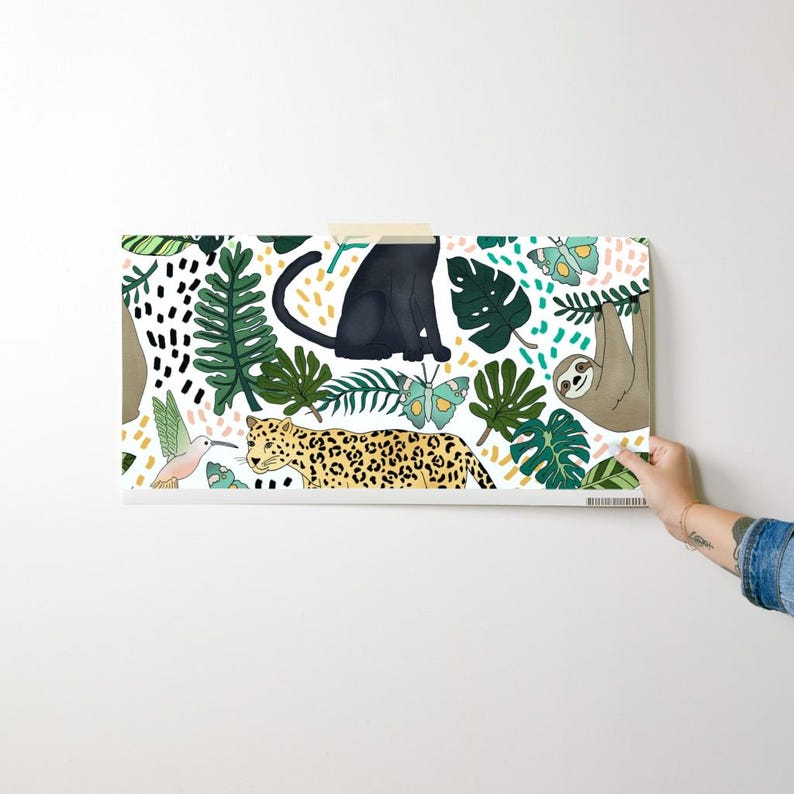 Rain Forest Wallpaper - Emerald Rain Forest Animals By Tangerine-Tane - Custom Printed Removable Self Adhesive Wallpaper Roll by Spoonflower image 9