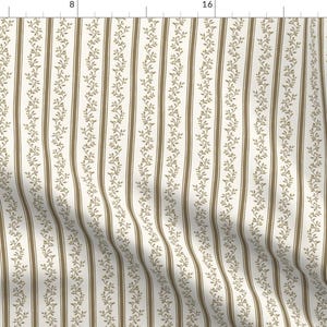 Brown Stripe Fabric - Libby Stripe  by danika_herrick - Earth Tones Regency Cottagecore Grandmillennial Fabric by the Yard by Spoonflower