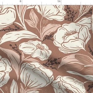 Vintage Apparel Fabric - Farmhouse Cream Floral by alderandbirchstudio - Floral Bohemian Botanical Farmhouse Clothing Fabric by Spoonflower image 1