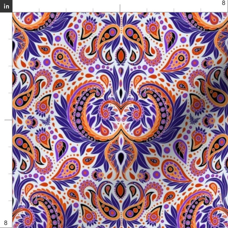 Paisley Fabric Paisley Pattern by Somecallmebeth Purple | Etsy
