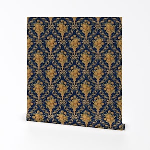 Victorian Wallpaper - Edwardian Damask By Muhlenkott - Victorian Regal Elegant Royal Removable Self Adhesive Wallpaper Roll by Spoonflower