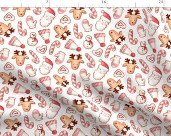 Gingerbread Cookies Christmas Fabric - Christmas Gingerbreads By Alenaganzhela - Gingerbread Cotton Fabric By The Yard With Spoonflower
