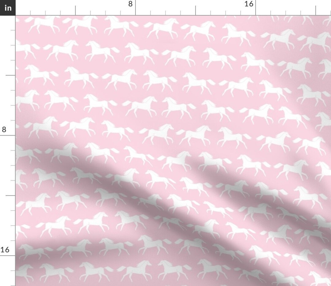 Horse Fabric Horses // Baby Girl Pastel Pink Sweet Little Etsy