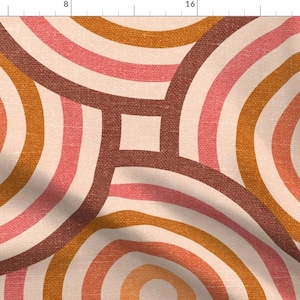 Retro Fabric - Retro Circles In Blush By Red Raspberry Design - Pink Orange 1960s 1970s Hip Retro Cotton Fabric By The Yard With Spoonflower