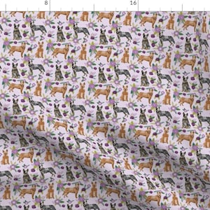 Cattle Dog Fabric - Australian Cattle Dog (Smaller) Pet Cheater Quilt Florals By Petfriendly - Cotton Fabric By The Yard With Spoonflower image 1