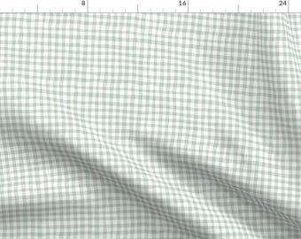 Hand Drawn Green Gingham Fabric - Organic Gingham Warm Sage By Crystal Walen - Neutral Earth Tone Cotton Fabric By The Yard With Spoonflower