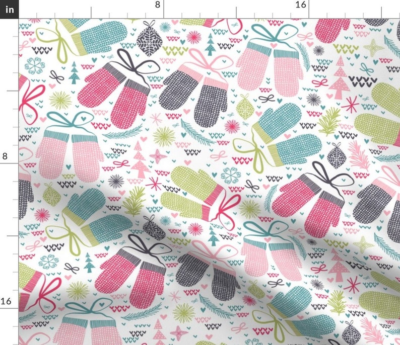 Mitten Fabric Winter Mittens by Demigoutte Colorful Gloves Etsy